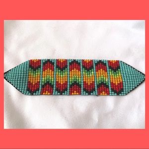 Multicolored, beaded wrist wrap